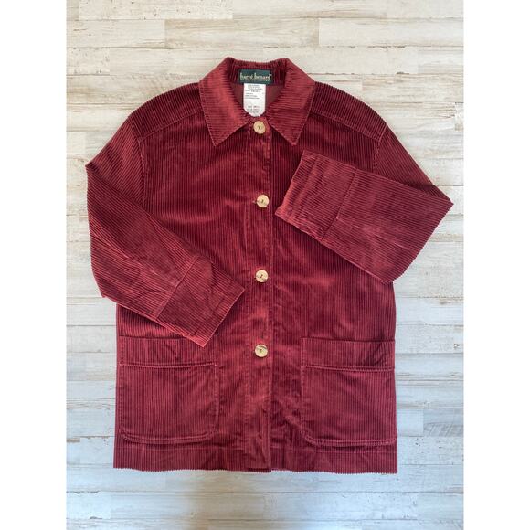 Harve Benard Burgundy Wine Corduroy Jacket Coat Blazer Barn SZ S C100116 - Picture 1 of 6